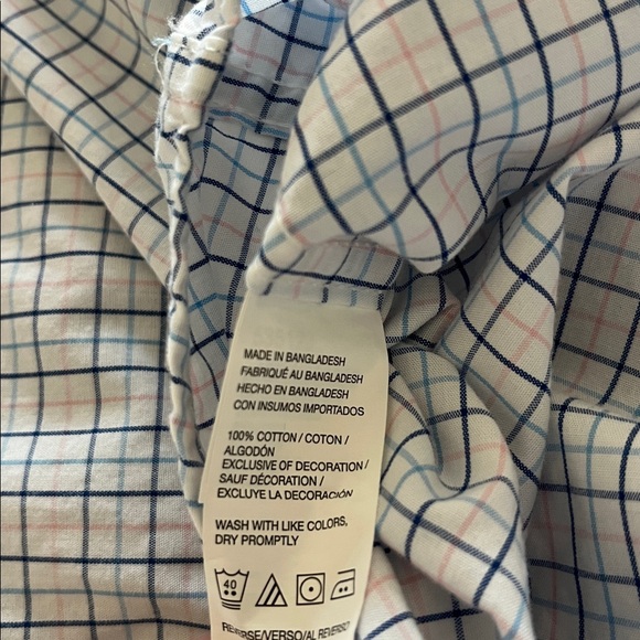 Izod Men's Light Blue Plaid Button Down Shirt - Picture 7 of 7